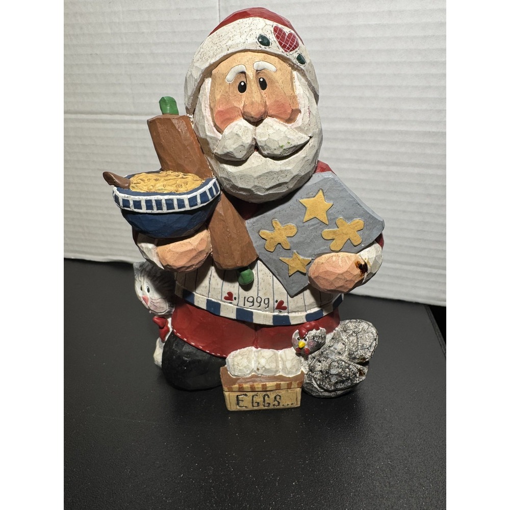 Vintage Goose Berry Santa Chef 1999 Figurine Cookie Kitchen Cat Chicken Decor